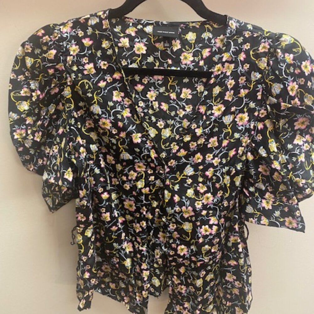 Who What Wear: Black Floral Puff Sleeve Top